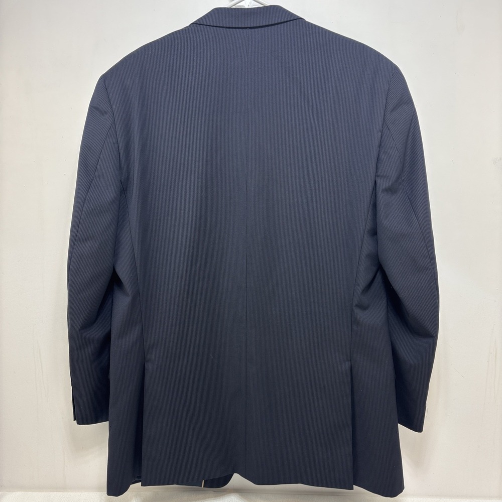 Michael Kors Mens Navy Pinstripe 2 Piece Suit Wool Size 42L Pants 34x32 - Picture 4 of 16